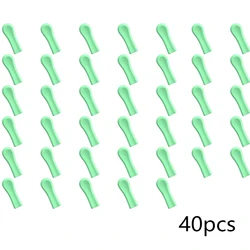 Silicone Ear Spoon Replacement Tips - 40 - Piece Reusable & Washable Wax Removal Set (Green 12x3.5mm)