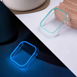 Luminous Clear Hard PC Bumper Case for 45mm series 7 8 9 (Green)