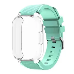 Enhanced Silicone Strap with TPU Screen Protector Cover for Sports Soft Wristband (MG - Tr)