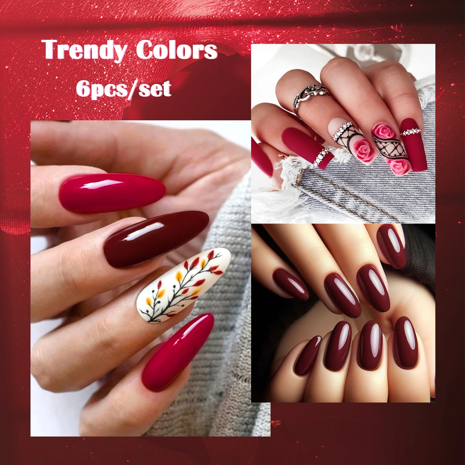 8-teiliges Set 7ml Gel-Nagellack Set Nude Rosa Rot Blau Semi-Permanent Langanhaltender Nagellack Abziehbarer UV-LED Nagelkunst Gel-Lack – Detail 11