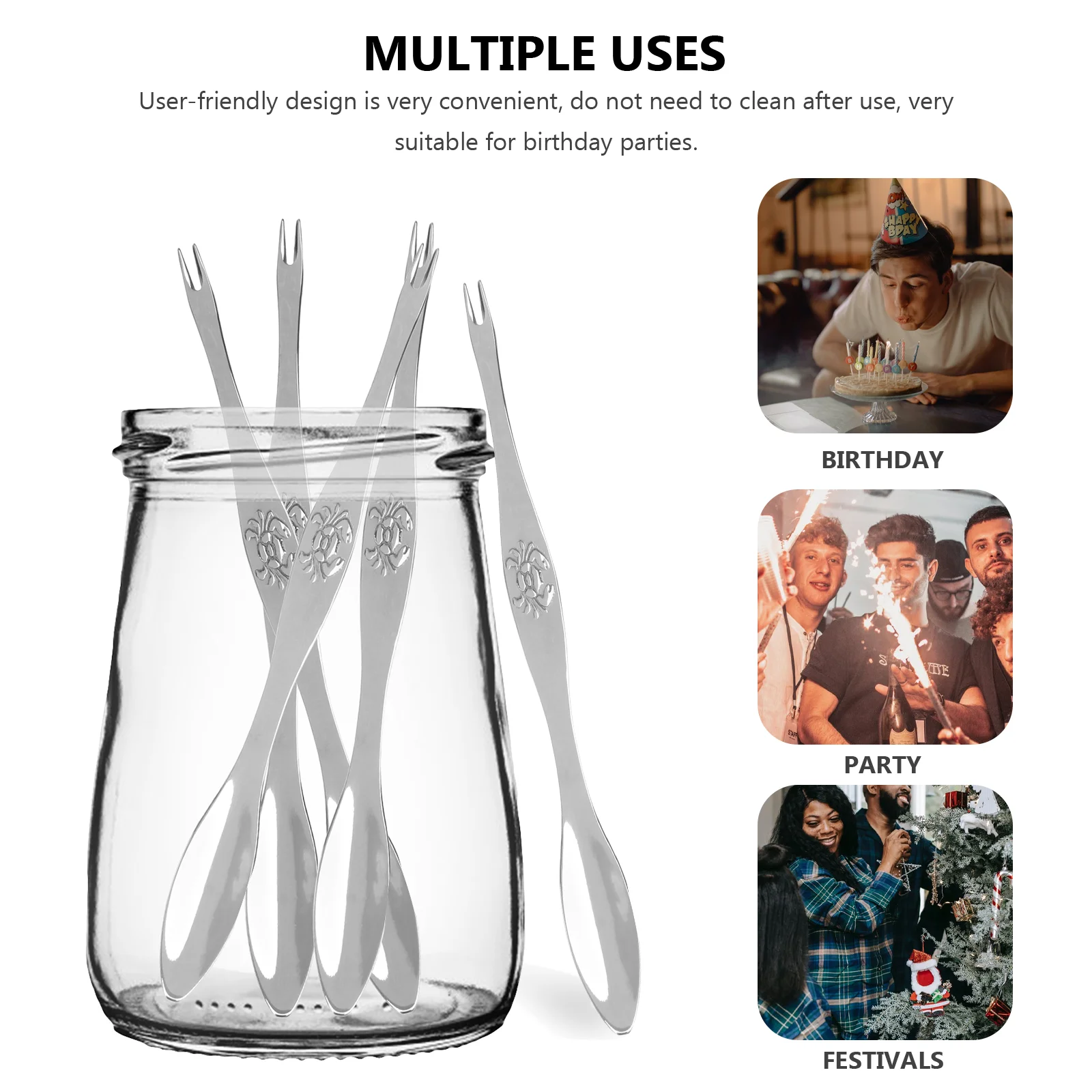 5Pcs Stainless Steel Crab Fork Seafood Needle Eating Tool Set Kitchen Gadgets Dining Bar Crab Peeling Tools Eating Needle