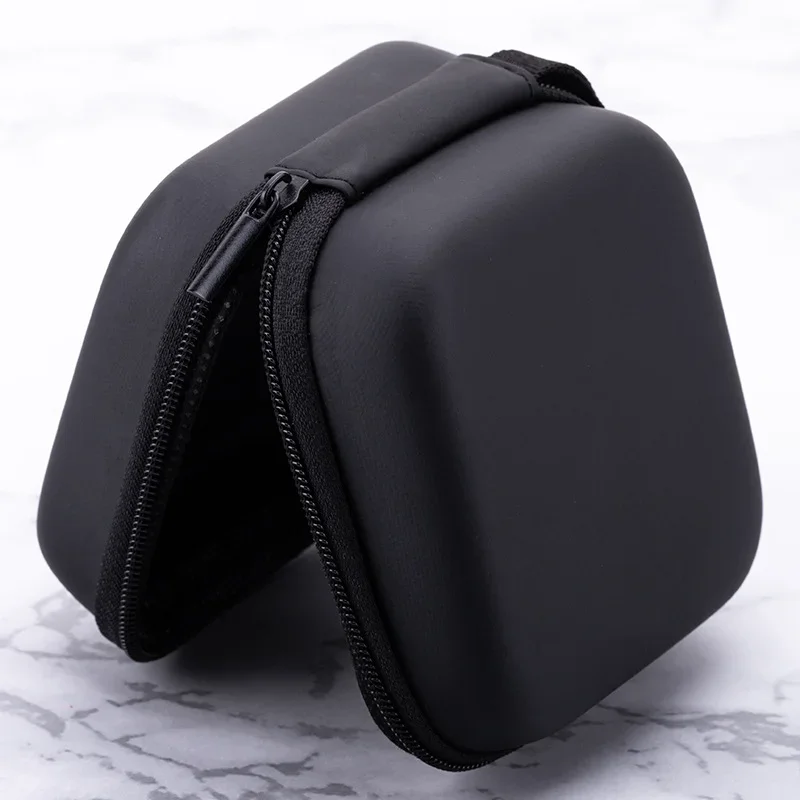 Headphone Case Bag with Lanyard Earphone Box Storage for Memory Card Headset USB Cable Charger Organizer Square Storage Bag