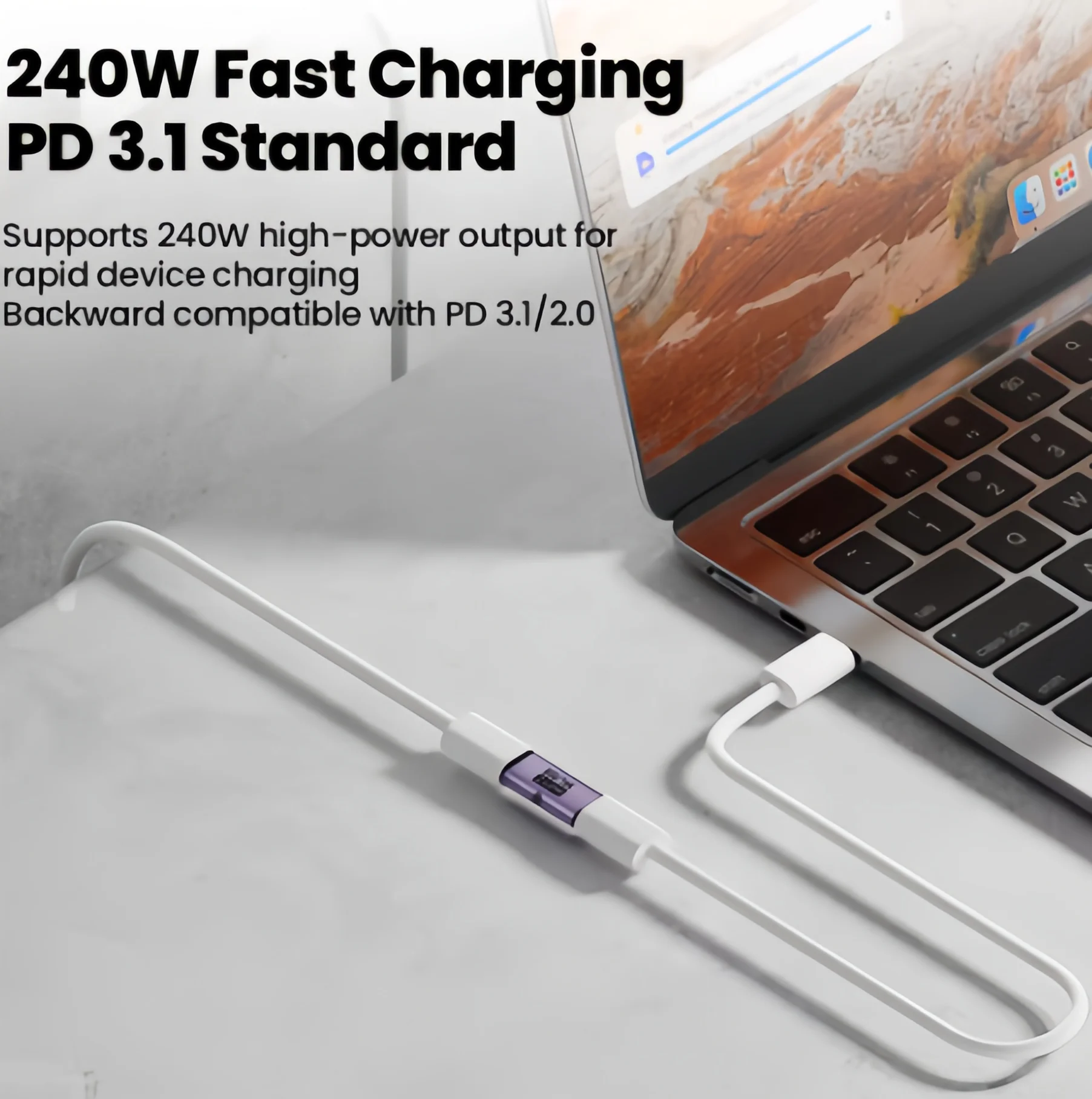 240W PD USB C 암-암 어댑터 40Gbps 고속 8K 60Hz 비디오