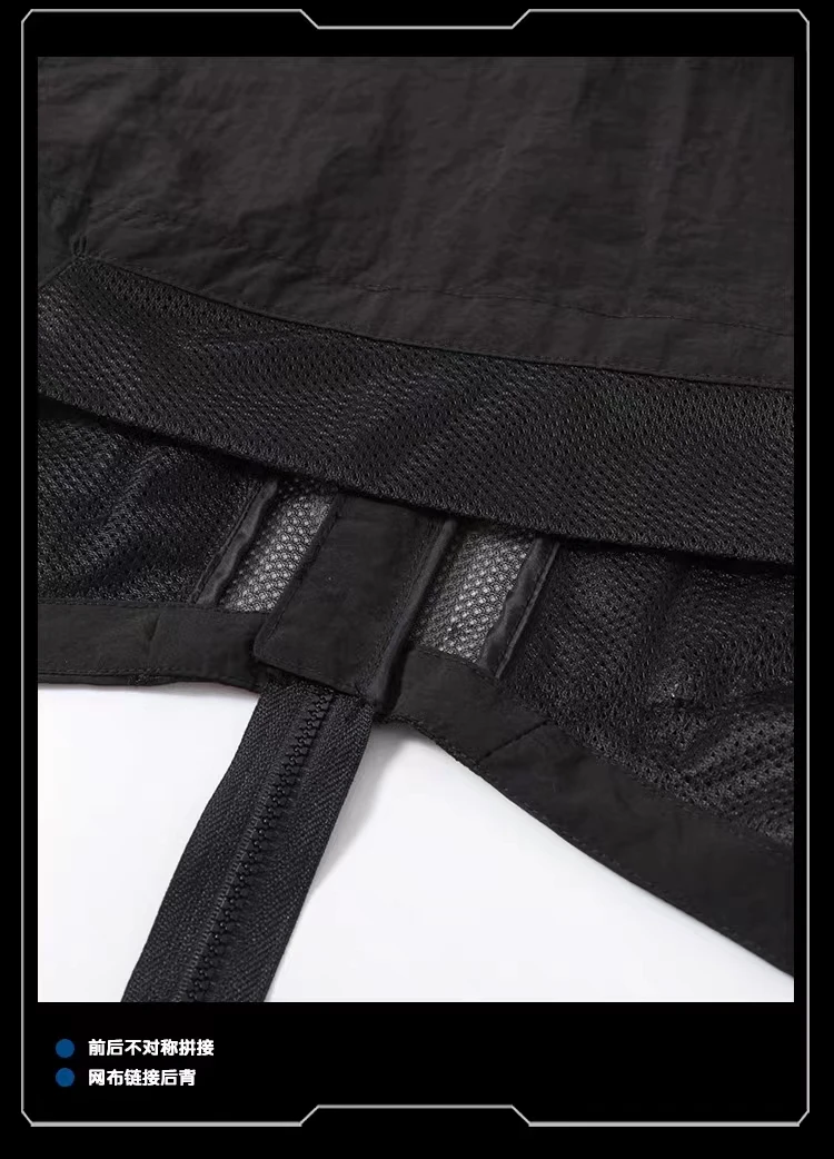 Whyworks 23ss Mod hood adjusable size mesh stitching chest pockets techwear accessories warcore