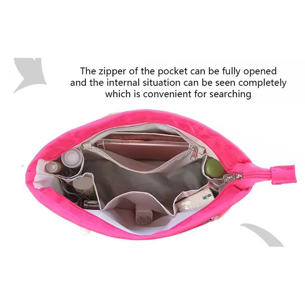 1Pcs New Storage Bags Insert Cosmetic Bag Felt with Zipped Top Linner Bag Portable Multi-Pocket Women Handbag Organizer Purse