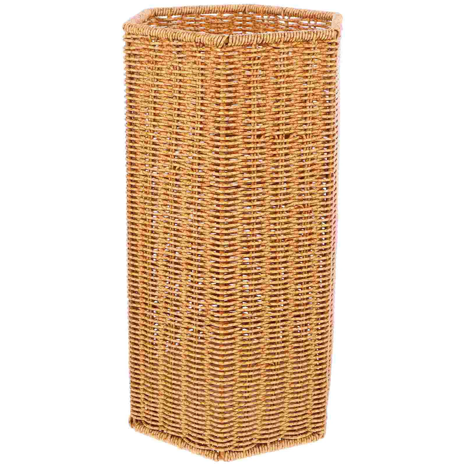 Storage Rack Umbrella Home Imitation Rattan Wooden Organizer Accessories Round Stand Modern Holder