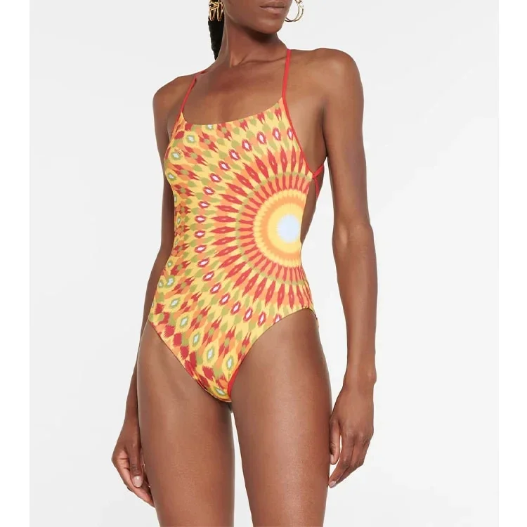  2024 Graphic Printed One Piece Swimsuit and Sarong Summer Swimwear  Clearance Wholesale