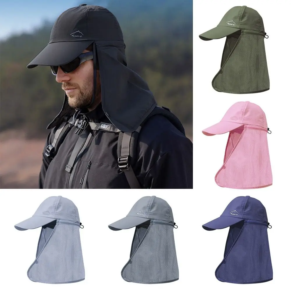 Waterproof Nylon Sun Hat with Detachable Shawl for Men and Women