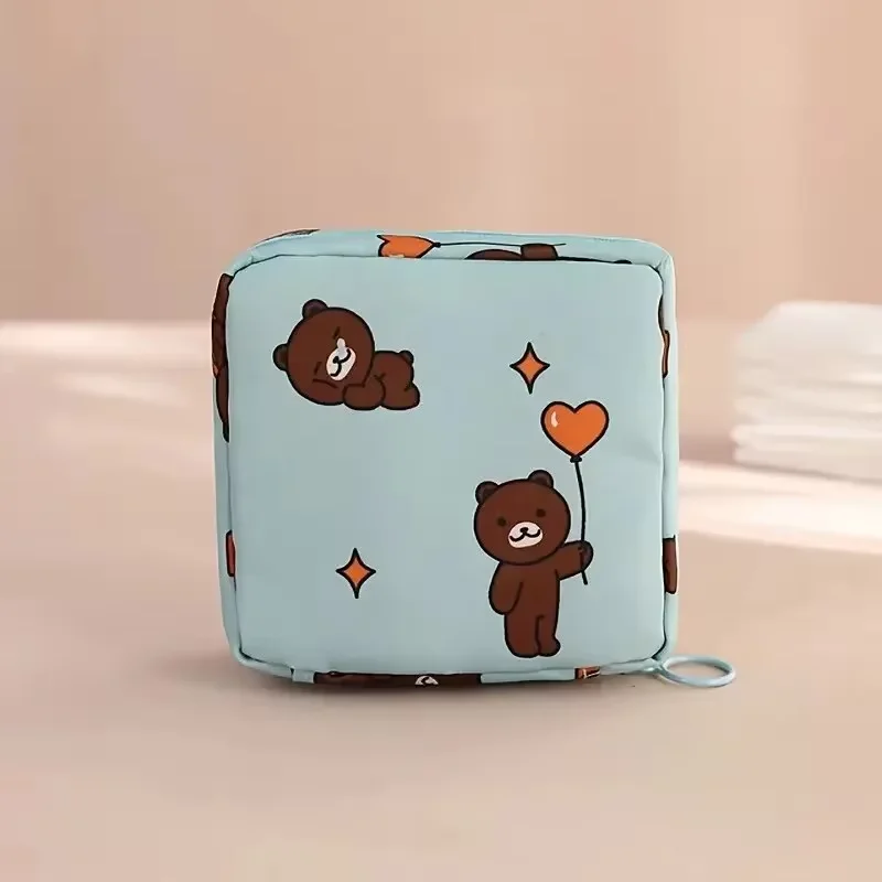 Women's Waterproof Sanitary Napkin and Tampon Storage Pouch with Cartoon Design