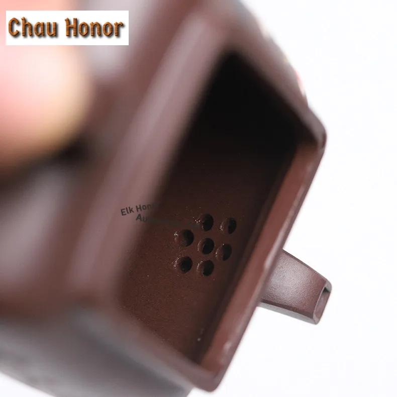 180ml Retro Yixing Purple Clay Teapots Famous Artists Handmade Square Pot Raw Ore Mud Kettle Chinese Zisha Teaset Cha Collection