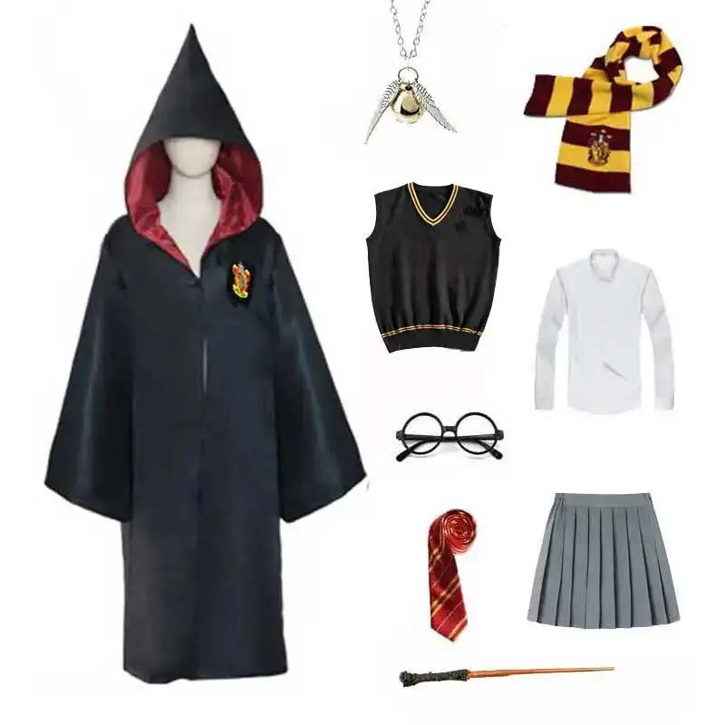 thumbnail image 1 of Disfraz de Halloween para niños y adultos, estilo Potter de la Escuela de Magia de Ravenclaw, bata de Cosplay para niños y niñas, trinchera para fiesta, 1 of 4