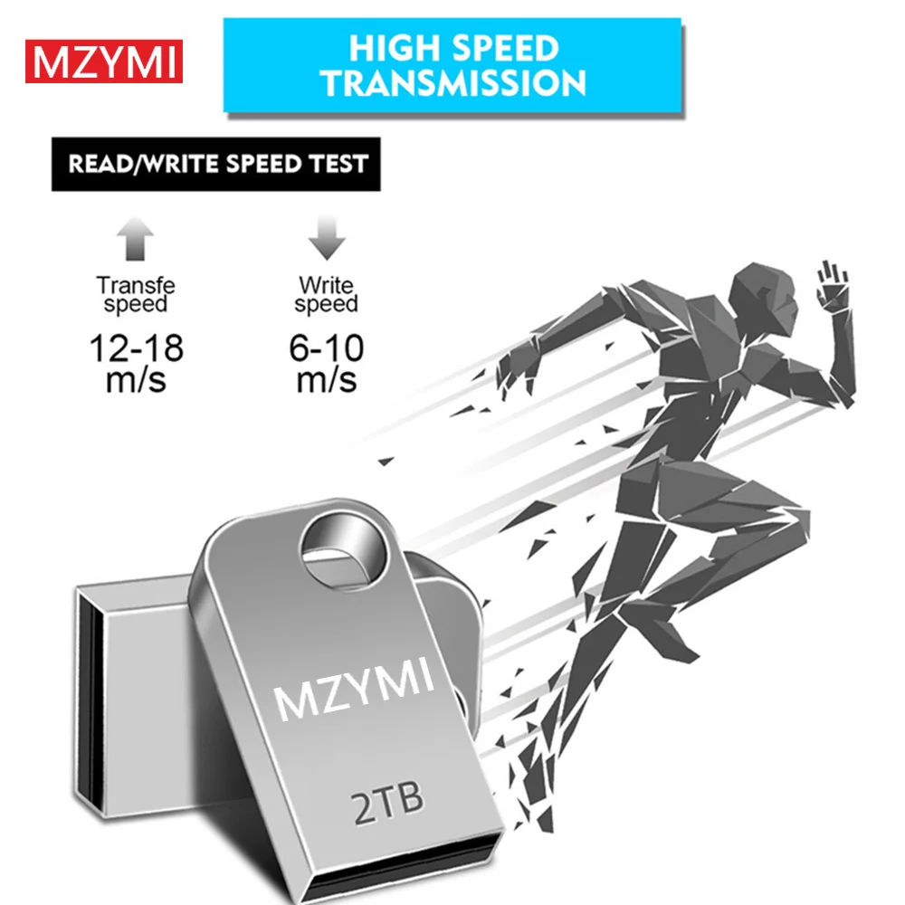 USB 3.0 Flash Drive 1TB 2TB Metal Memory Stick for Smartphone Tablet