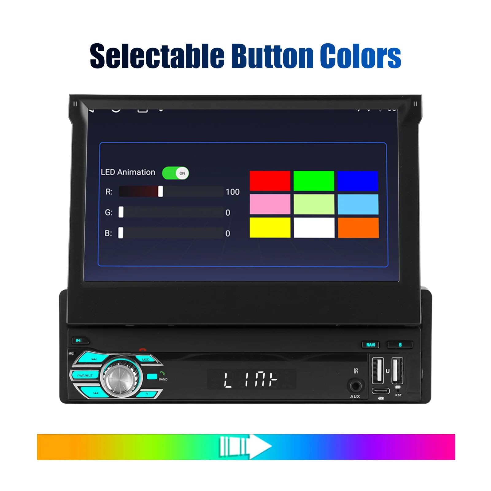 ESSGOO Autoradio Android15 7" 4+64 GB / 2+64 GB Manuell Retraktil Ausklappbar GPS Navigation WiFi RDS USB Typ-C Wireless CarPlay Bluetooth Lenkradsteuerung Mirror Link Android Auto Touchscreen – Detail 5
