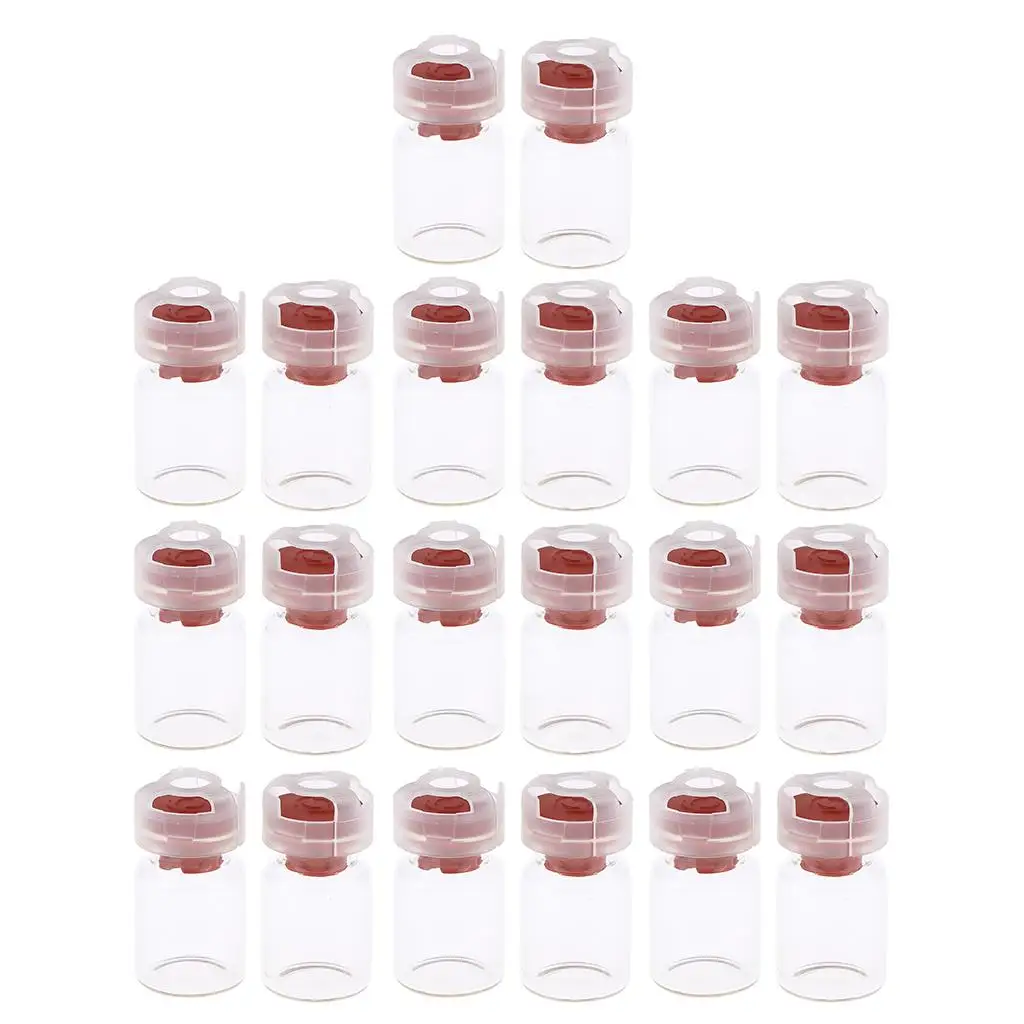 

20pcs 5ml Mini Glass Bottles with Rubber Stopper Sealing Bottles Vial
