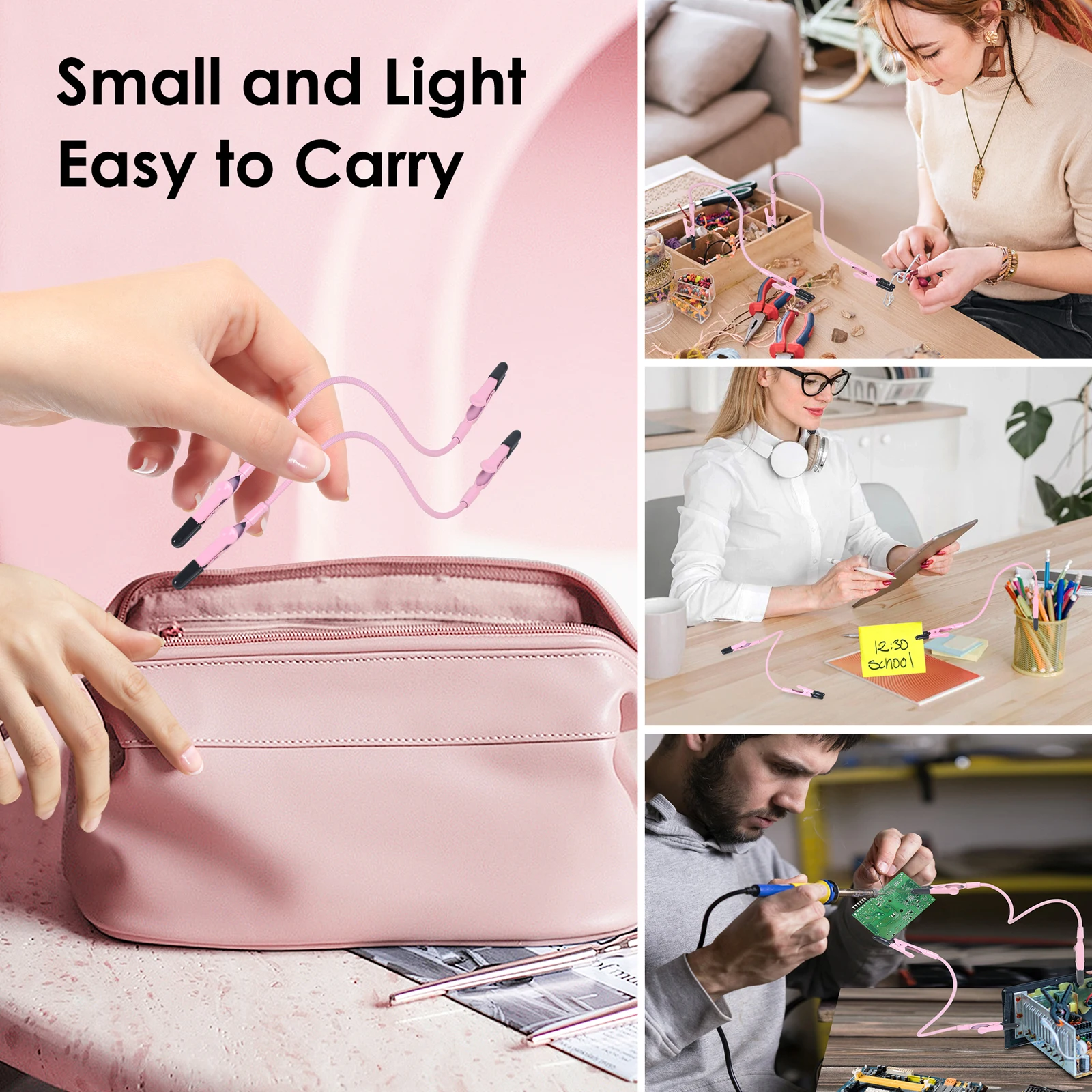 Toolour Soldering Helping Hands 2 Universal Flexible Arm Welding Assistant PCB Clamp Jewelry Making Tools DIY Auxiliary Fixture soldering helping hands
