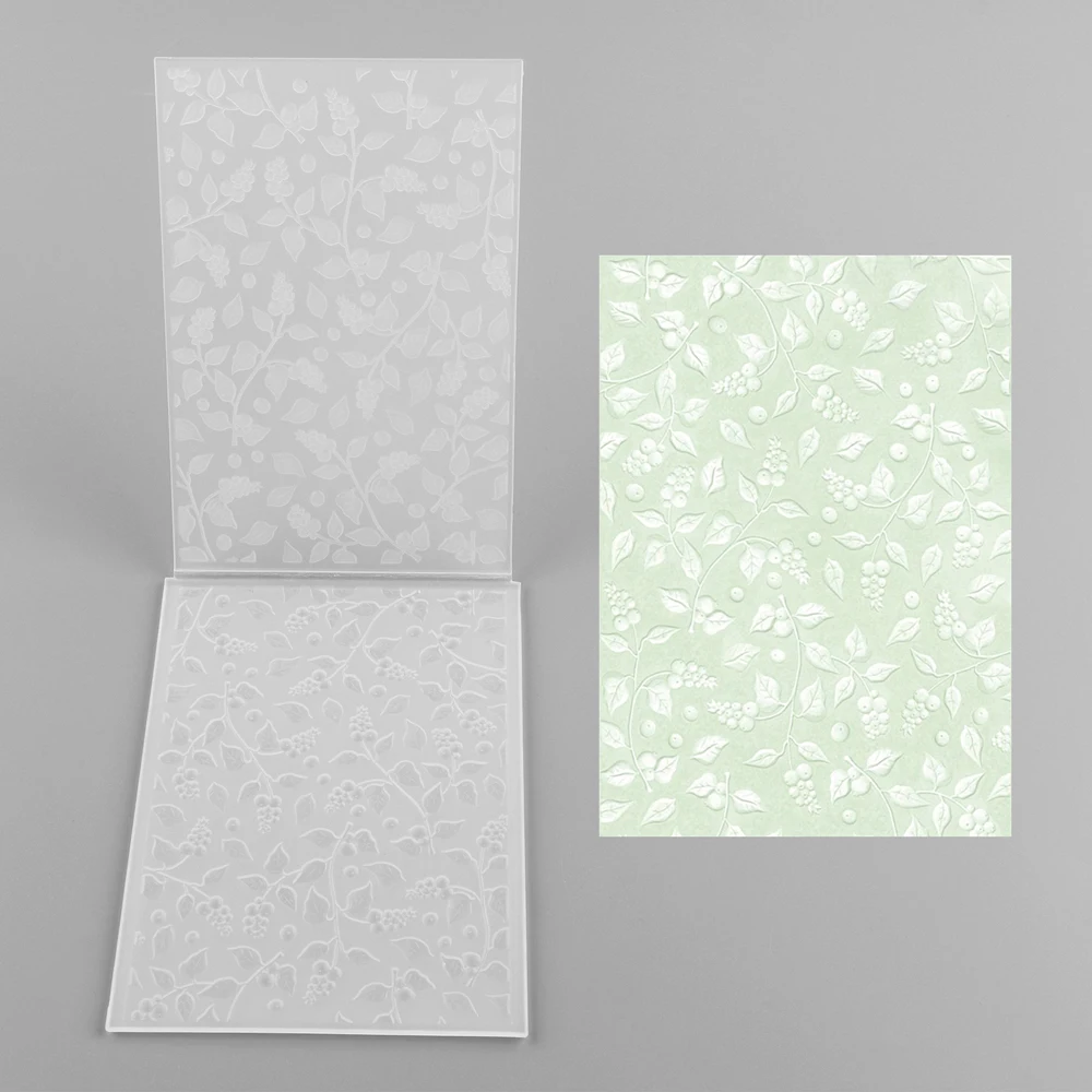 Snowberry Leaf DIY 스크랩북 카드 제작 프로세스용 3D 그라데이션 엠보싱 폴더 배경, 텍스처 디테일 추가 2024, 신상