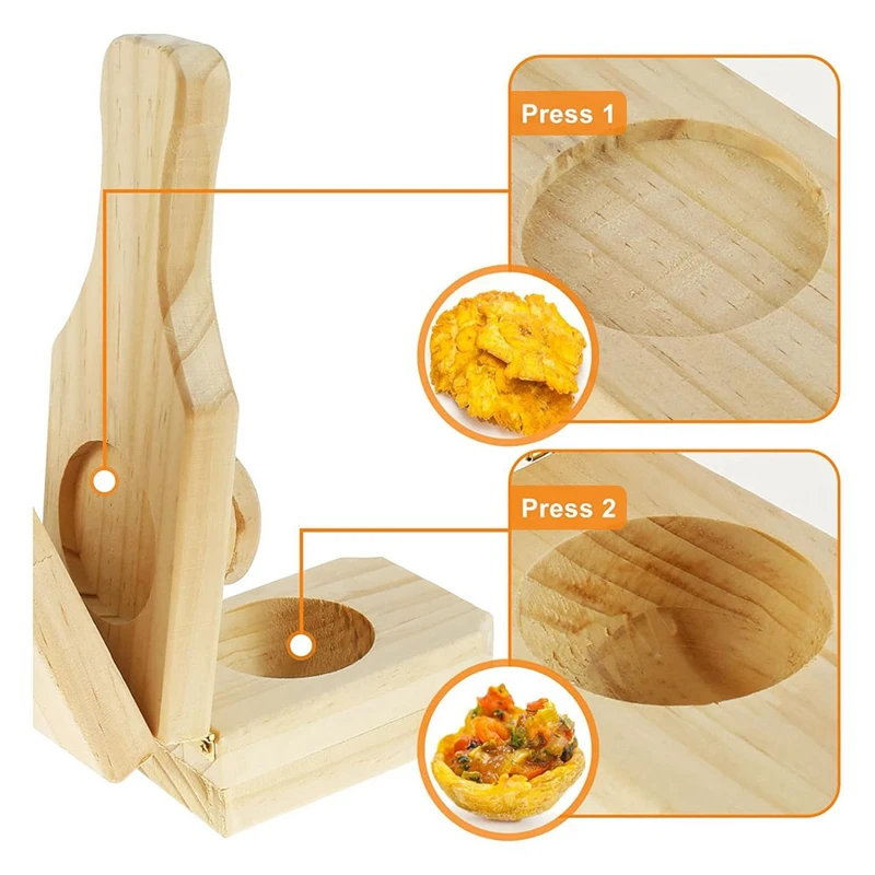 Wooden Tostonera Plantain Press Banana Smasher Maker Plantain Press Smasher Plantain Tostones Press With Handle 4