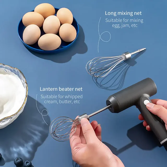 Frullatore elettrico senza fili portatile 3 velocità frullino per le uova cottura impasto torta crema Mixer utensili da cucina schiuma di latte montalatte 6