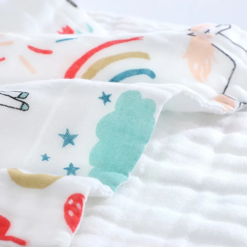Baby Bath Towel Boy Girl 100% Cotton Baby Towel Blanket For Newborn Baby Bathrobe 6 Layers Gauze Washcloth Infant Swaddle 5