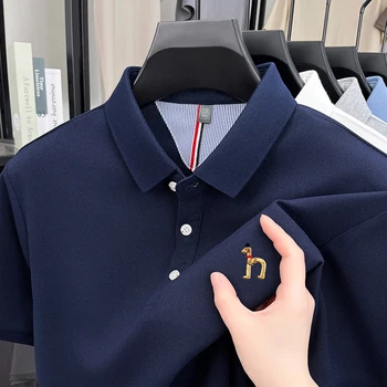 Polo da uomo di design di marca T-shirt a maniche corte con risvolto Estate Nuovo cane squisito ricama Moda Business Abbigliamento da uomo bello