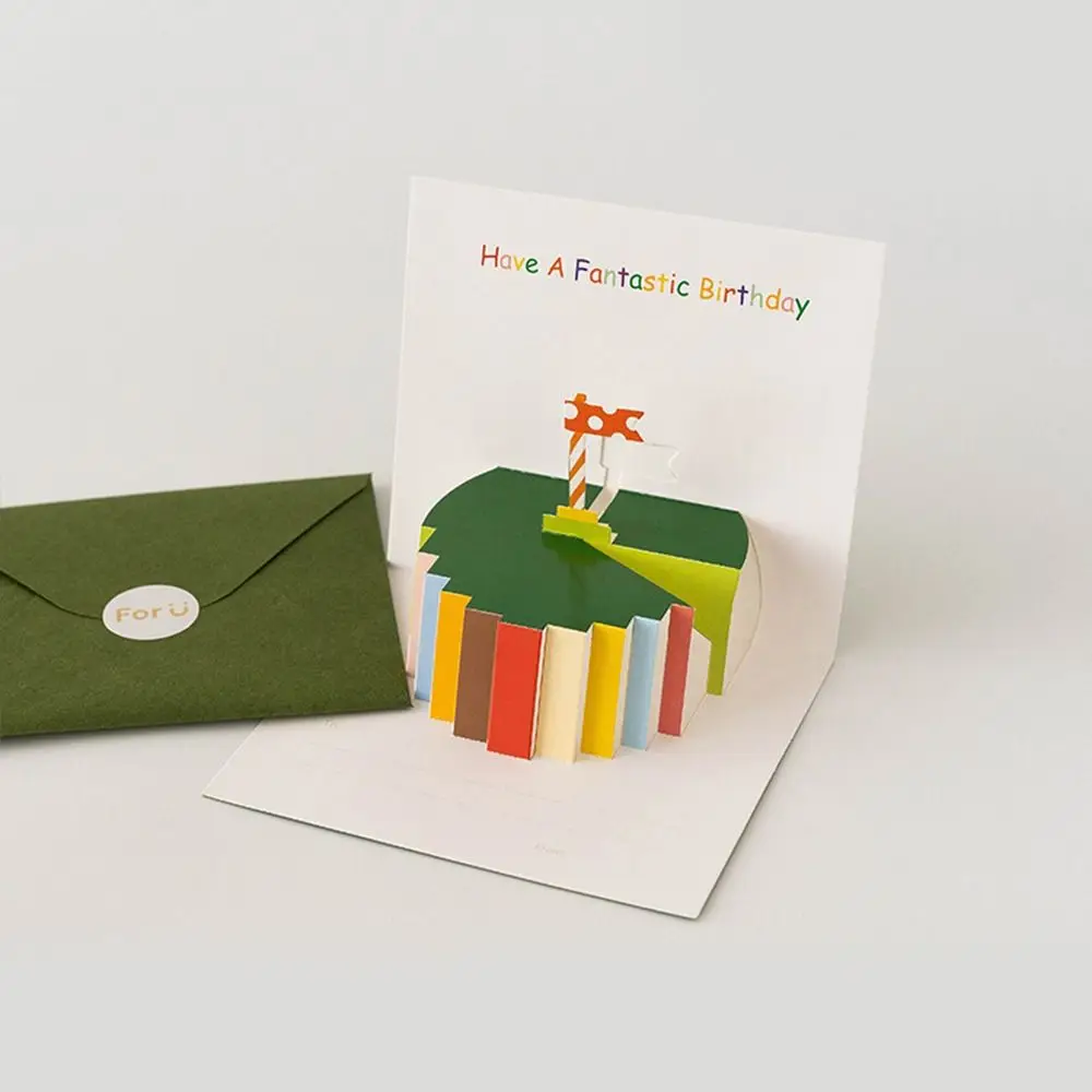 Birthday Greeting Cards 3D Folding Pop-Up Thank You Invitation Blessing