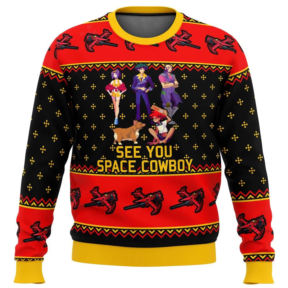 

Cowboy Bebop See You Space Ugly Christmas Sweater Gift Santa Claus Pullover Men's 3D Sweatshirt and Top 2023 Autumn/Winter Cloth