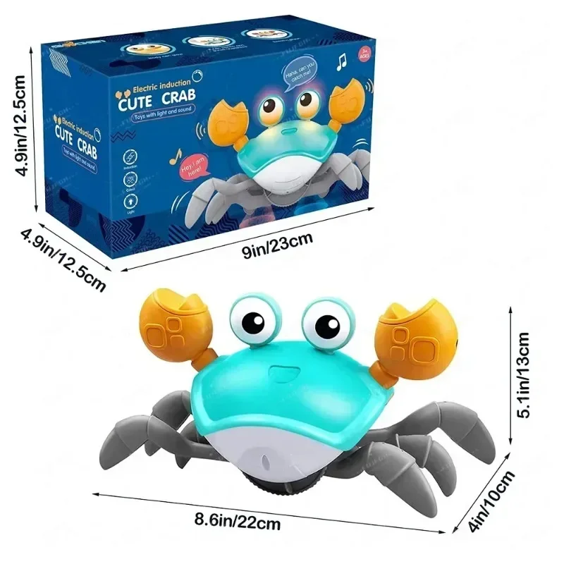 Dancing Crab Run Away Toy for Babies Crawling Interactive Escape Crabs Sensing Toys Baby Birthday Gifts with Music Toddle Box 6