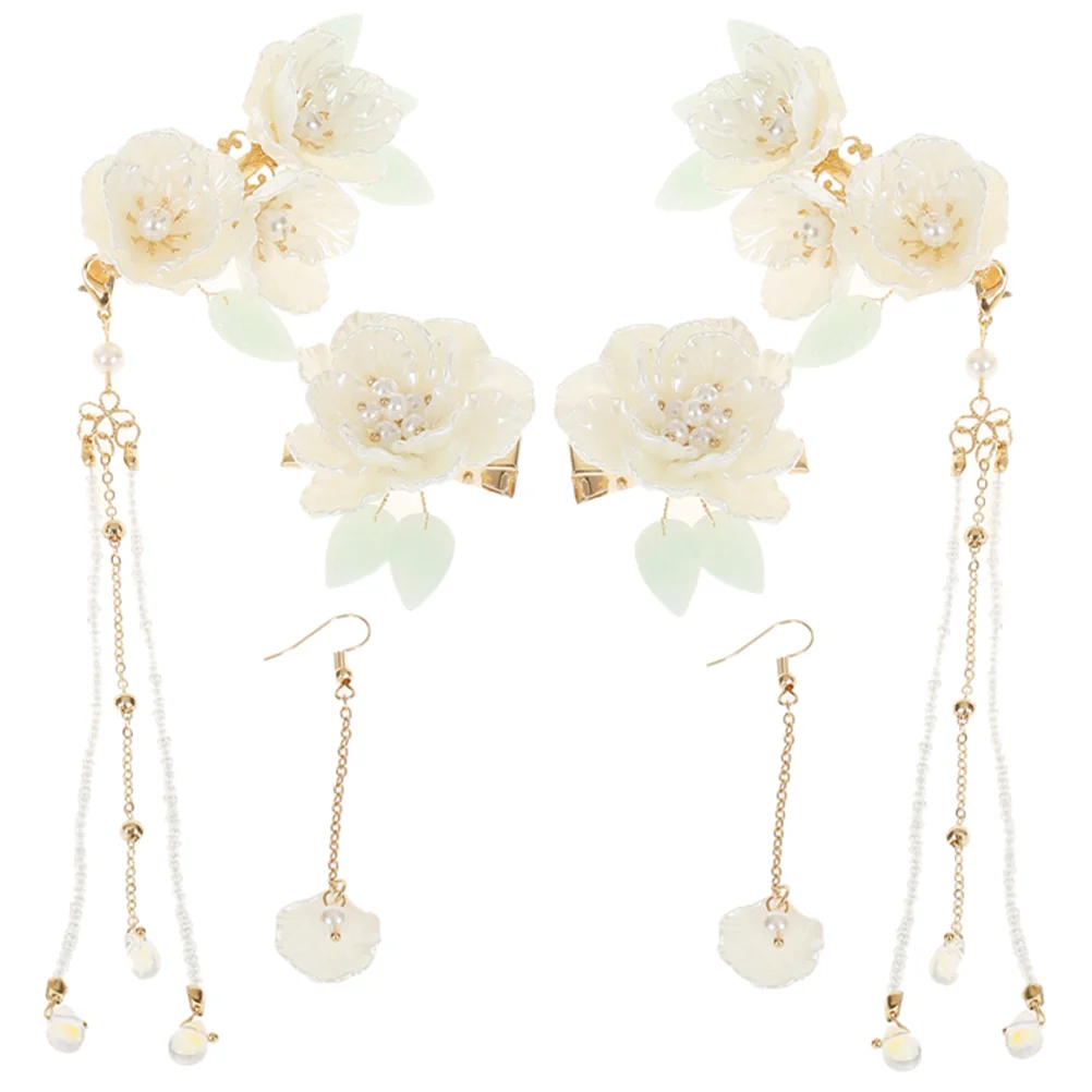 

Chinese Classical Headwear Wedding Bride Hair Accessories Flower Clip Hairpins for Girls Women Tiara