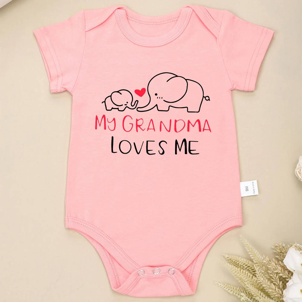 My Grandma Loves Me Fine Gift Newborn Clothes Kawaii Harajuku Fashion Baby Onesie for Boy and Girl Summer High Quality Cotton 2