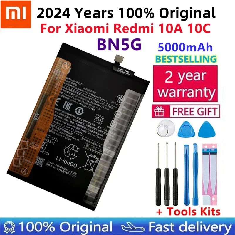 

High Quality Original New Xiao Mi BN5G Battery For Xiaomi Redmi 10C / 10A Mi Redrice 10C / 10A 5000mAh Batteries Bateria