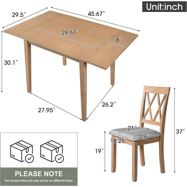 3-Piece Wooden Dining Set 3