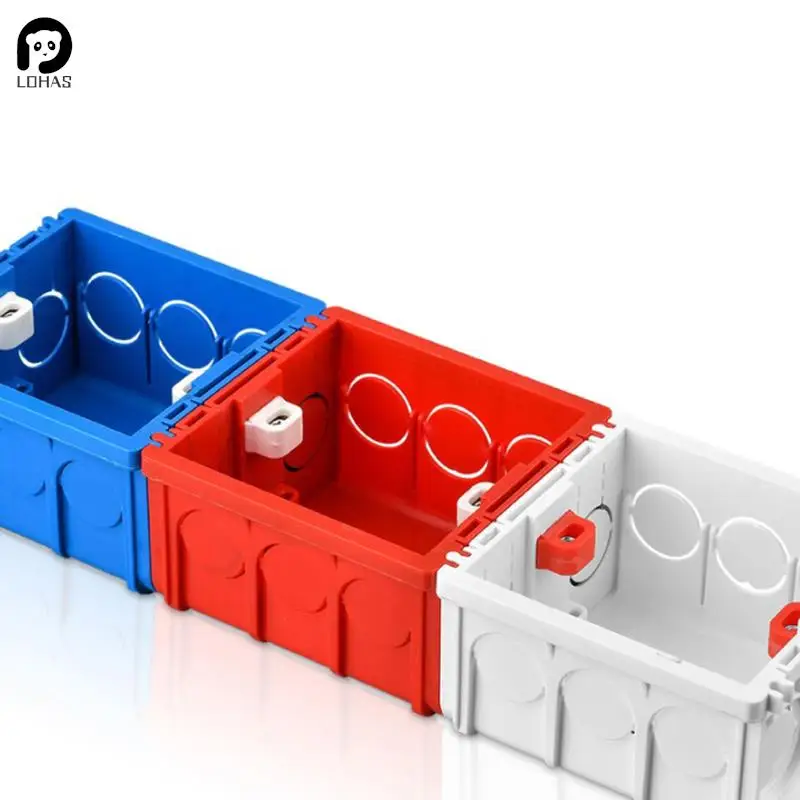 EU standard size switch socket installation box adjustable hidden wall internal installation bottom box power socket wiring box
