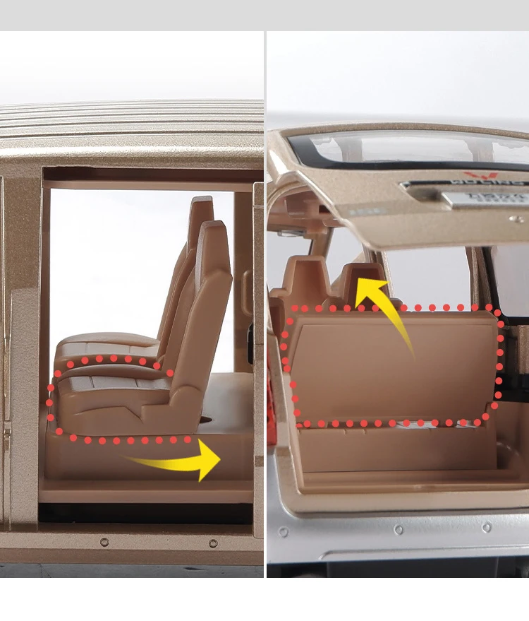 1:24 Wuling Rongguang Van Alloy Car Model Diecast Metal Toy Vehicles Model Sound And Light Simulation Collection