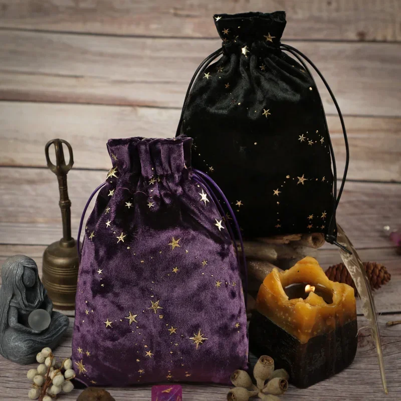 Tarot Card Bag,Storage BagTarot Pouch with Drawstring,Velvet Storage for Tarot Pouch, Multifunctional Oracle Cards Jewelry Bags 2
