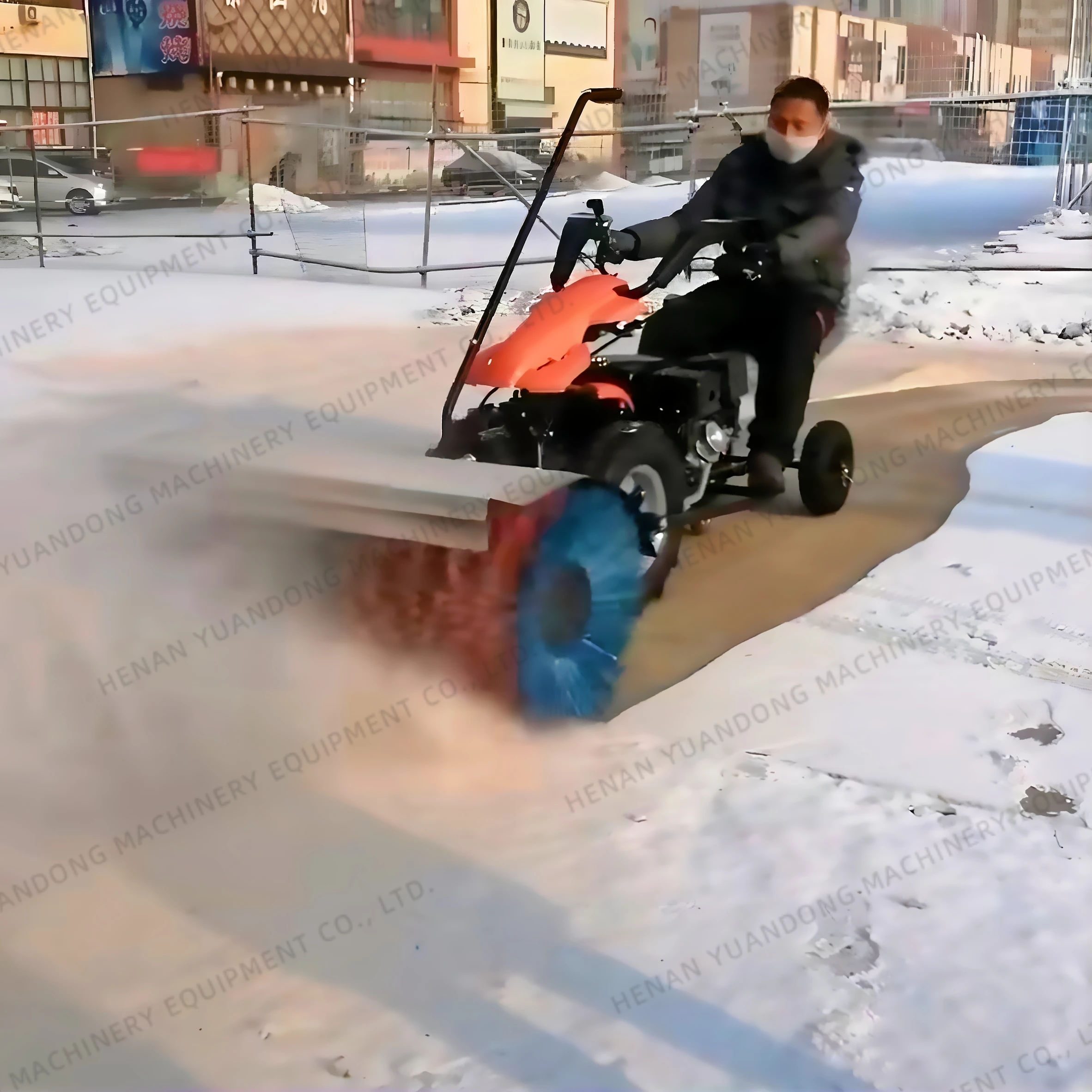 Snow Ripper Machine Ride-on 15HP Winter Road Snow Sweeper Machine Gasoline Engine Floor ...