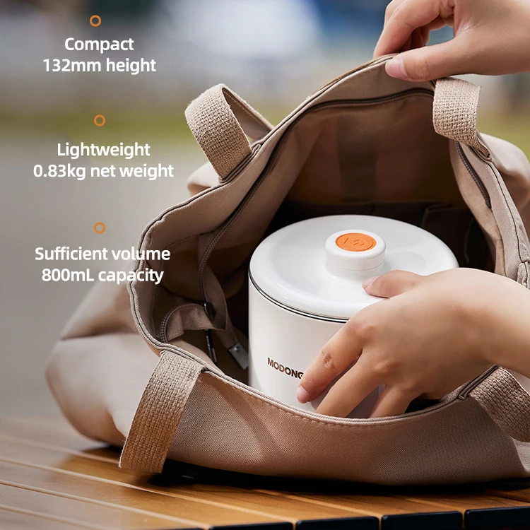 800ml Folded Electric Kettle Portable Cooking Pot Multicooker Travel Kettles TeaPot Heating Cup 304 Stainless Steel Slow Cooker 5