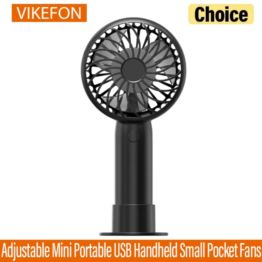 Three Gear Adjustable Mini Portable USB Handheld Small Pocket Fans Desktop Noise Reduction Fan for Office Bedroom Outdoor Travel