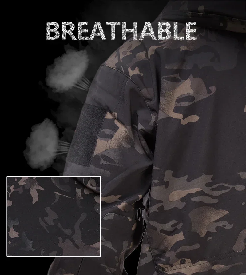 Outdoor Jackets Men Clothing Warm Soft Shell Tactical Jacket Windbreaker Combat Jacket Mens Hooded Bomber Coats Hiking Clothes 5