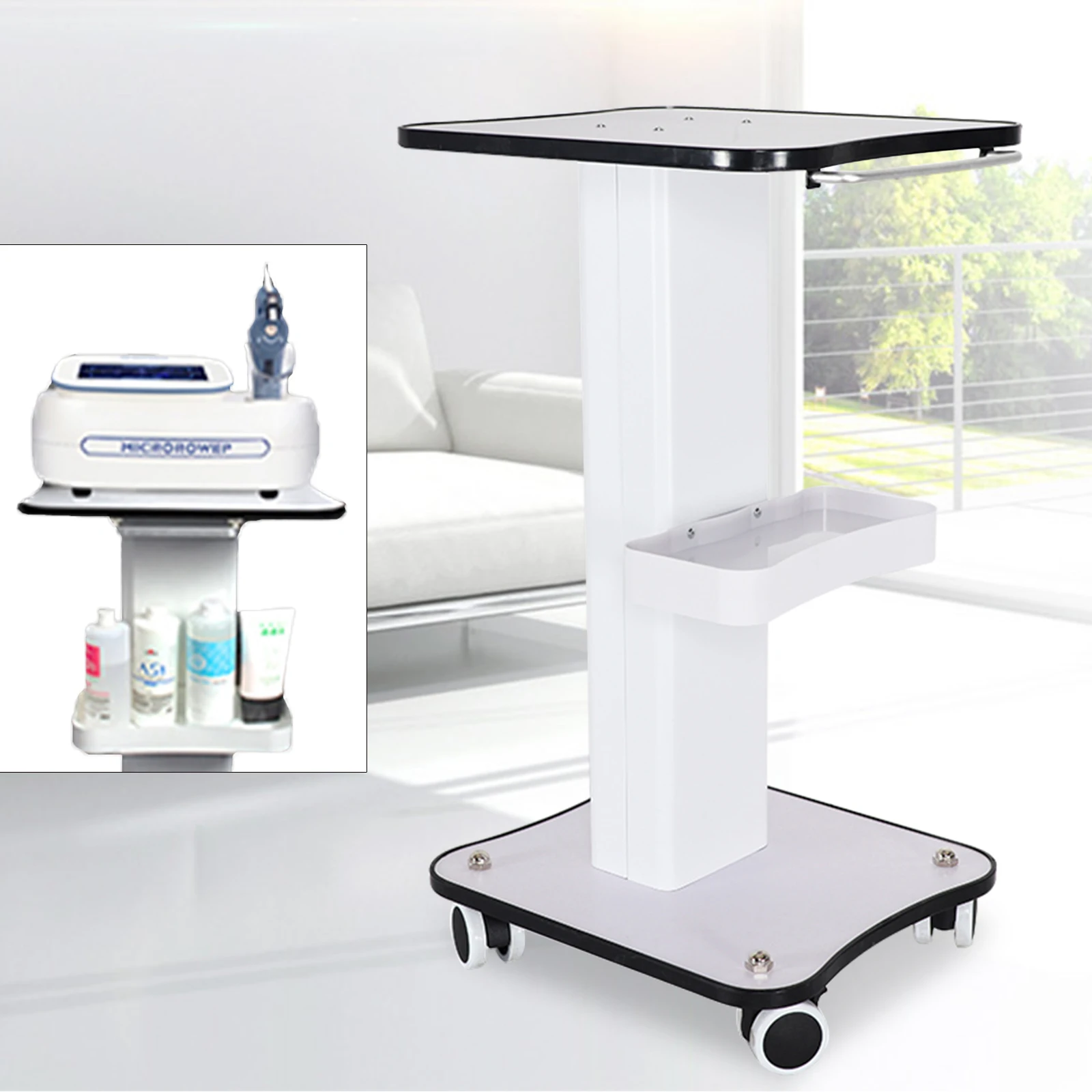 Max Load 40Kg Salon Table Trolley Stand Rolling Cart Beauty Wheel Holder Spa Cart images - 6