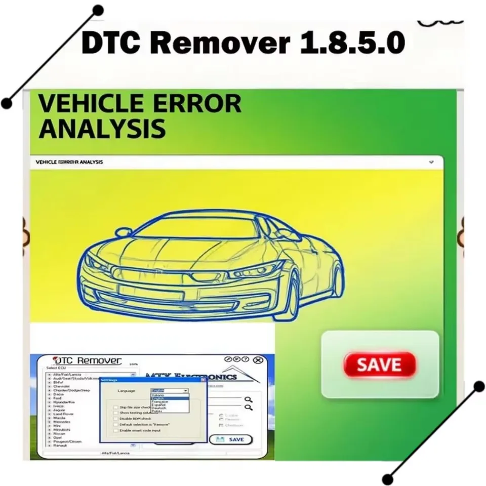 Removedor MTX DTC 1.8.5.0 con Keygen + 9 Software SW de sintonización ECU adicional, eliminador de código de fallos ECU para sof
