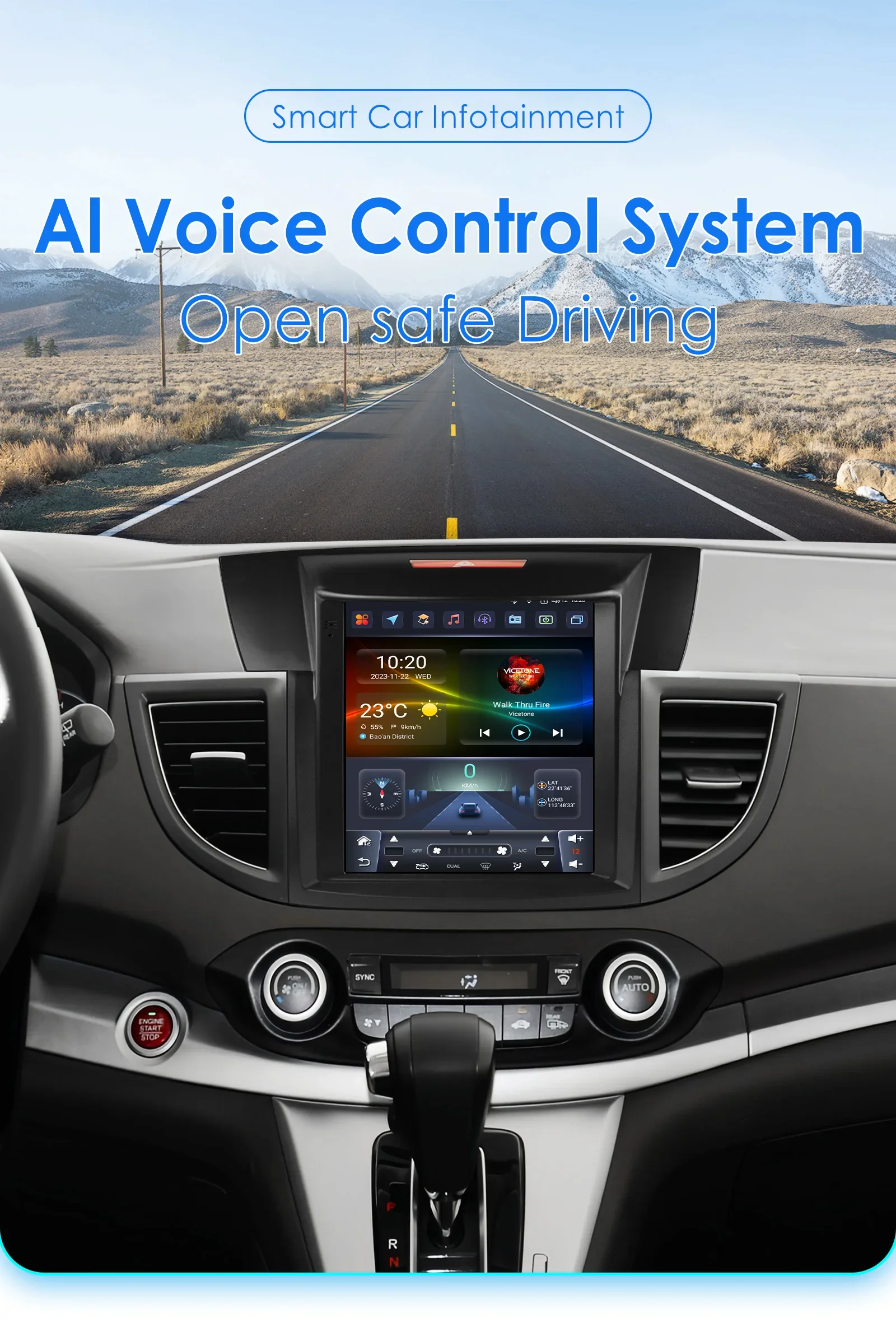 Hizpo 9.7 Android 14 Auto-Multimedia-Player für Honda CRV CR-V 2012 - 2016 GPS Carplay 4G WIFI SWC BT FM RDS 360Cam – Detail 2
