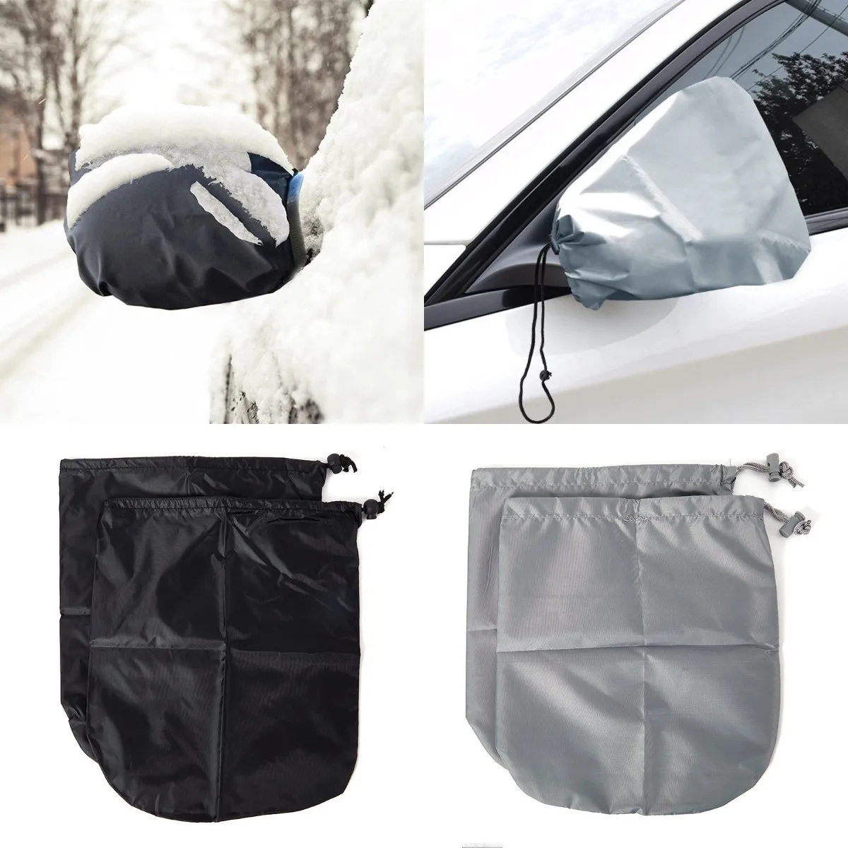 1/2Pcs Car Windshield Rearview Mirror Cover Ice Snow Cover Winter Auto Snow  Shield Windshield Protector Anti-UV Windshield Cover - AliExpress