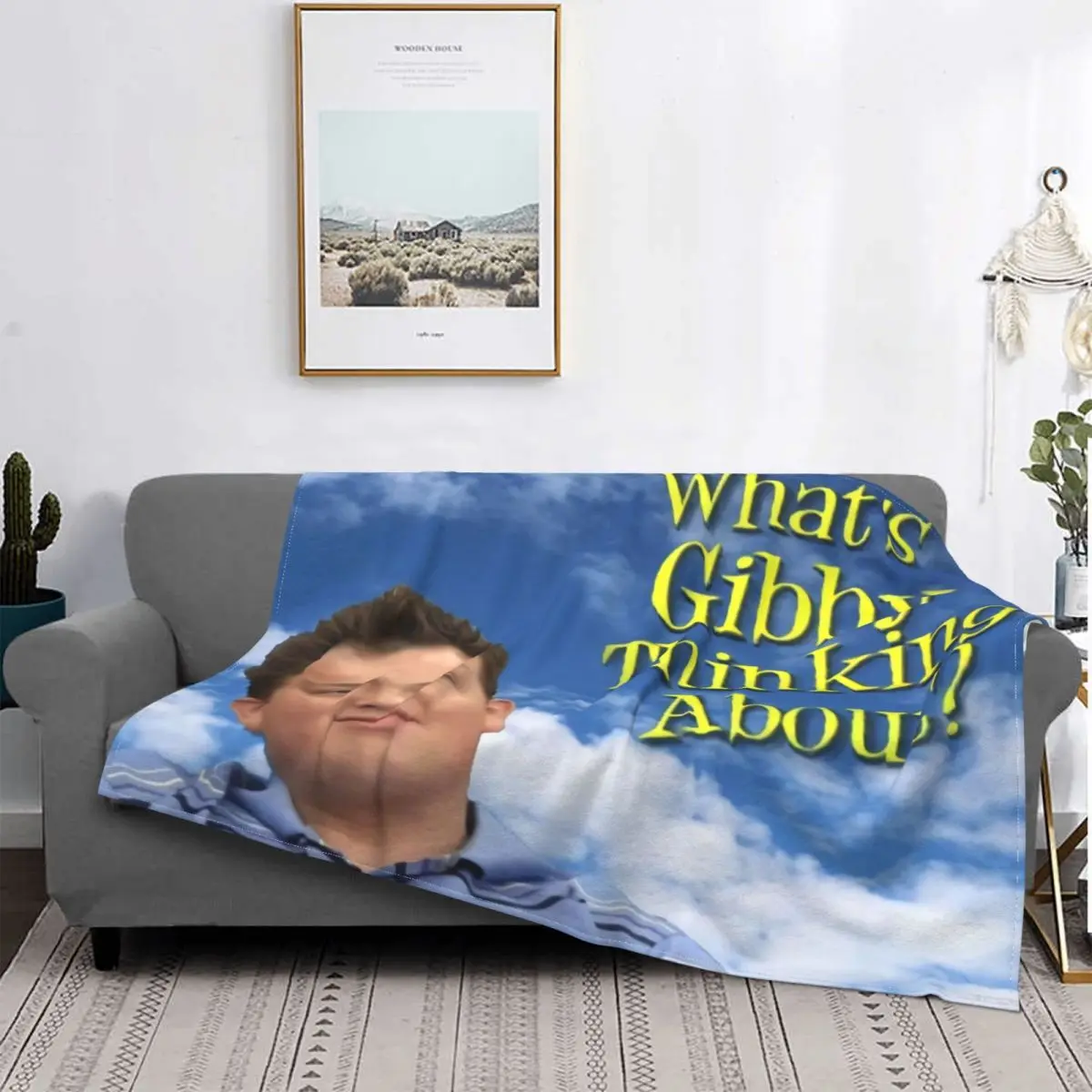 Cheetah Print Gibby Blanket for Office Bedroom Sofa Quilt 3D Printed Soft Flannel Fleece Warm Icarly Meme Throw Blankets