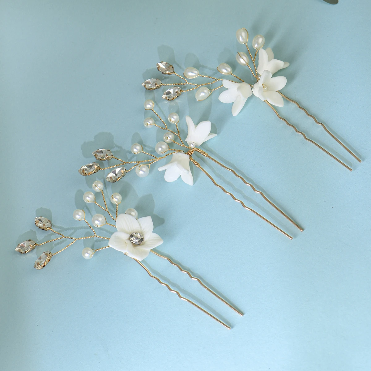 3PK/Set Mode Handgemachte Harz Blume Haarnadel Perle Perlen Braut Haar Clip Hochzeit Haar Zubehör Urlaub Party Geschenke – Detail 3