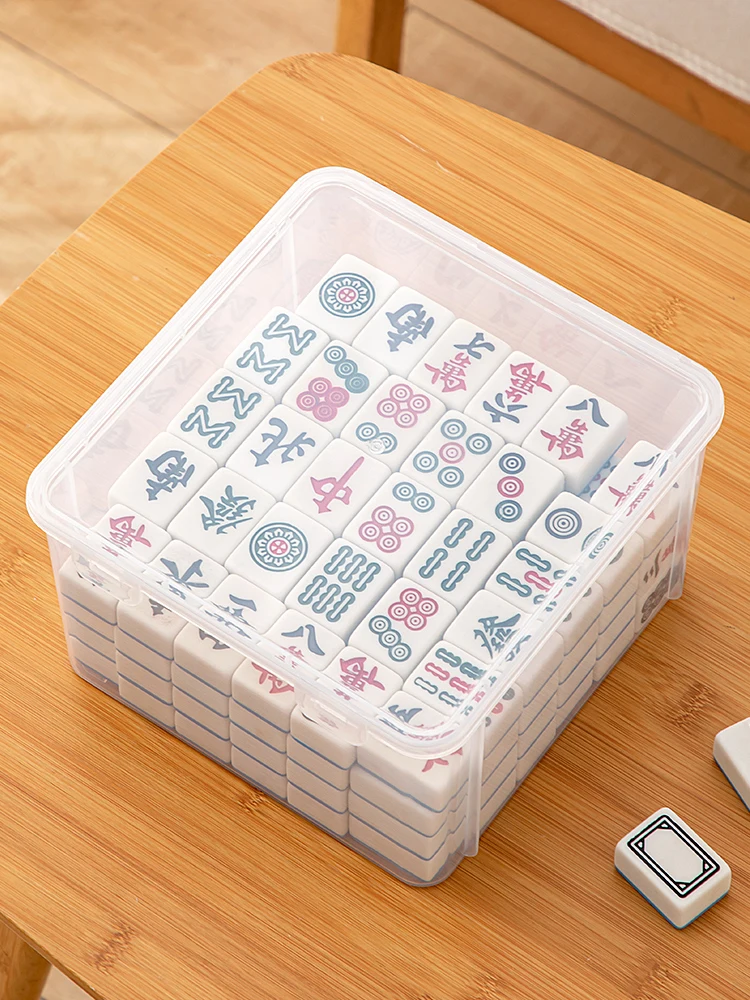 대형 플라스틱 마작 보관함, 가정용 빈 상자, 마작 타일 운반 및 보관용, 안전하고 내구성 있는 마작 케이스