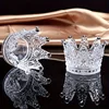 1pc Elegant Crown-Shaped Glass Storage Box Classic Multipurpose Vanity And Countertop Decor Holder Beauty Egg and Ring Storage 2