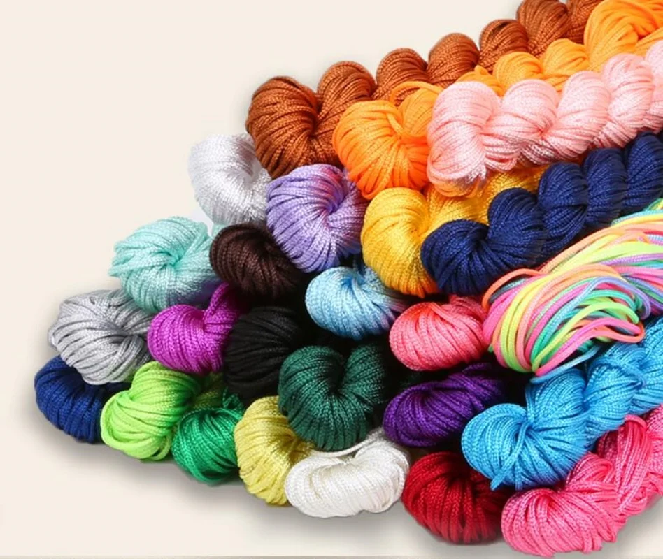 Clothing Accessories Polyester Rope 14-28Yards/Lot 1mm 1.5mm Braided Polyester Thread Cords For Ornament Making DIY Crafts Sewing Materials Clothing Accessories