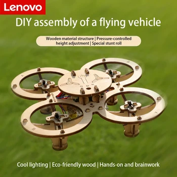 Kit Drone in Legno Fai-da-Te, Giocattolo Telecomandato Assemblabile, Kit di Formazione per Quadricotteri per Bambini
