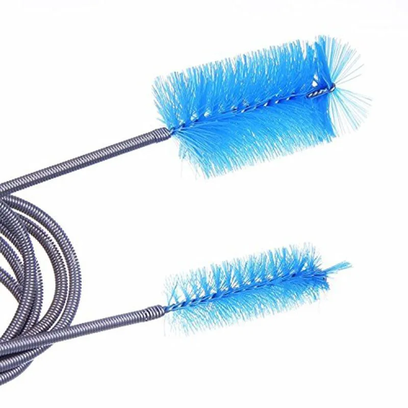 Aquarium Cleaning Brush for Water Filter Pump Lily Pipe Air Tube Hose Stainless Steel Fish Tank Brush Water Pump Accessories