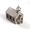 1/72 Eastern Europe Church House Building Scene Wooden Assembled Model Decoration DIY Handmade Gift 5